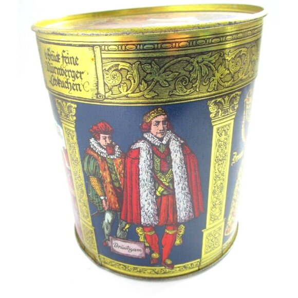 VTG E.Otto Schmidt Nurnberg Round Biscuit Tin Lebkuchen Und Honig Germany -Empty - Picture 8 of 13